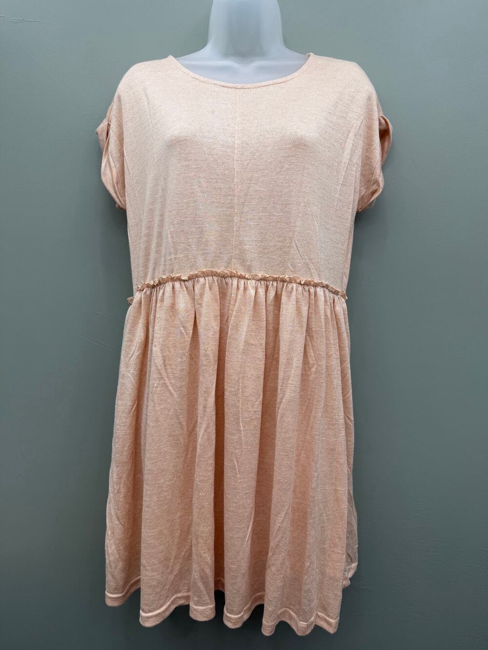 Listicle Blush Pink Babydoll Dress Medium Sheer Layered Romantic Coquette